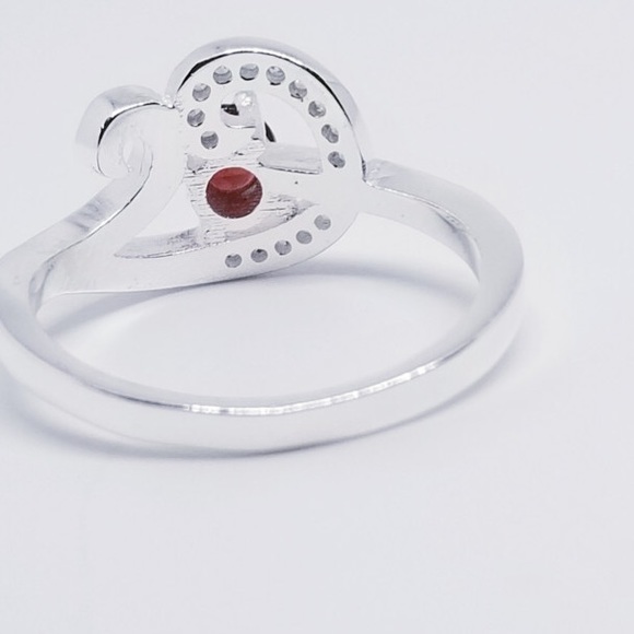 Natural Rhodolite Garnet Silver Ring - Picture 4 of 9